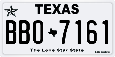 TX license plate BBO7161