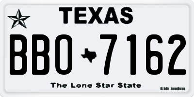 TX license plate BBO7162