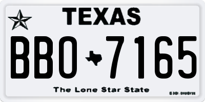 TX license plate BBO7165