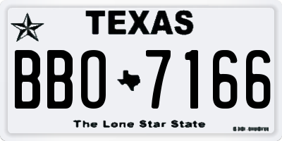 TX license plate BBO7166