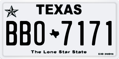 TX license plate BBO7171