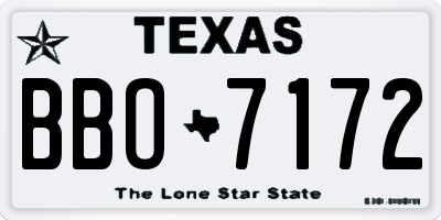 TX license plate BBO7172