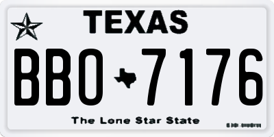 TX license plate BBO7176