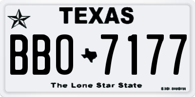 TX license plate BBO7177