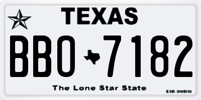 TX license plate BBO7182
