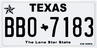 TX license plate BBO7183