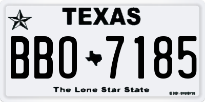 TX license plate BBO7185