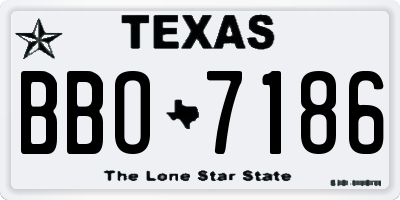 TX license plate BBO7186