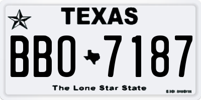 TX license plate BBO7187