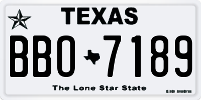 TX license plate BBO7189