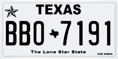 TX license plate BBO7191