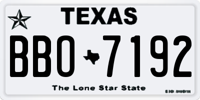 TX license plate BBO7192