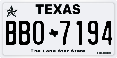 TX license plate BBO7194