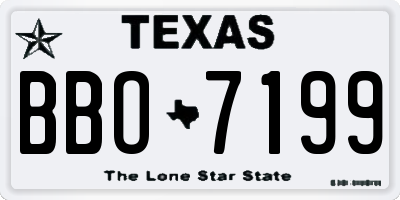 TX license plate BBO7199