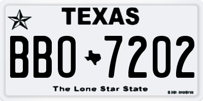 TX license plate BBO7202