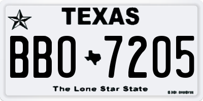 TX license plate BBO7205