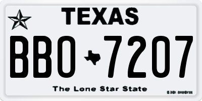TX license plate BBO7207