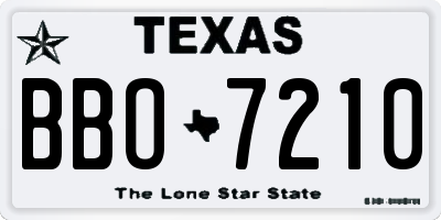 TX license plate BBO7210