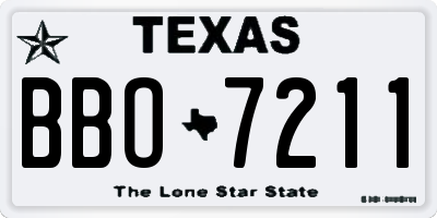 TX license plate BBO7211