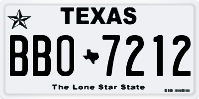 TX license plate BBO7212