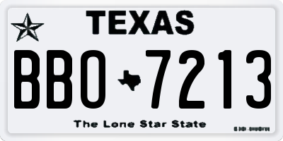 TX license plate BBO7213