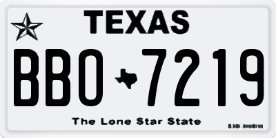 TX license plate BBO7219