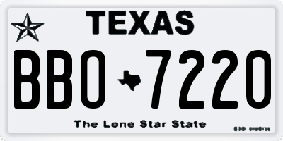 TX license plate BBO7220
