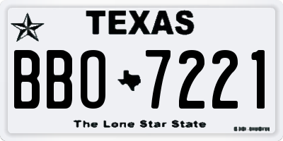 TX license plate BBO7221