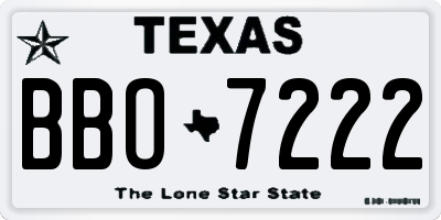 TX license plate BBO7222