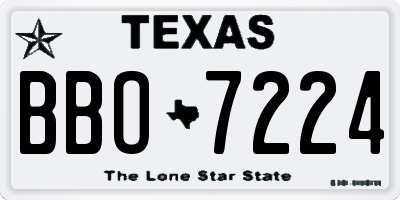TX license plate BBO7224