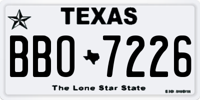 TX license plate BBO7226