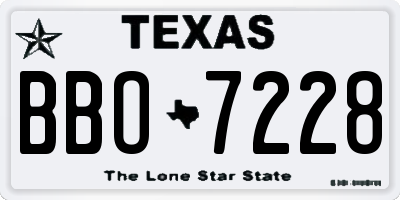 TX license plate BBO7228