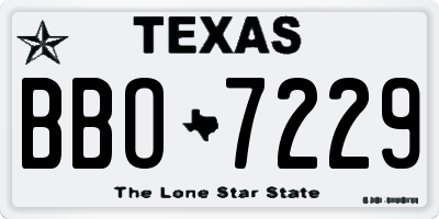TX license plate BBO7229
