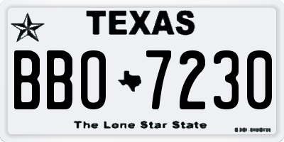 TX license plate BBO7230