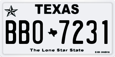 TX license plate BBO7231