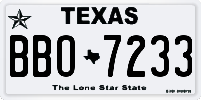 TX license plate BBO7233