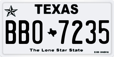TX license plate BBO7235