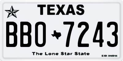 TX license plate BBO7243
