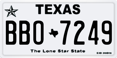 TX license plate BBO7249