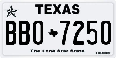 TX license plate BBO7250
