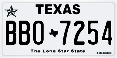 TX license plate BBO7254