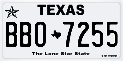 TX license plate BBO7255