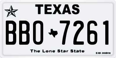 TX license plate BBO7261