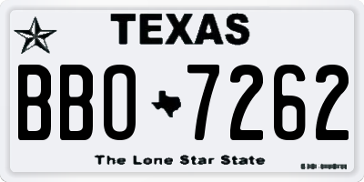 TX license plate BBO7262