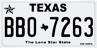 TX license plate BBO7263