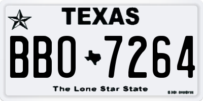 TX license plate BBO7264