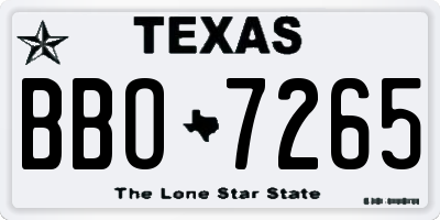 TX license plate BBO7265
