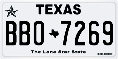 TX license plate BBO7269