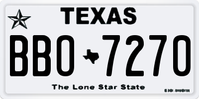 TX license plate BBO7270