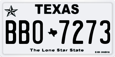 TX license plate BBO7273